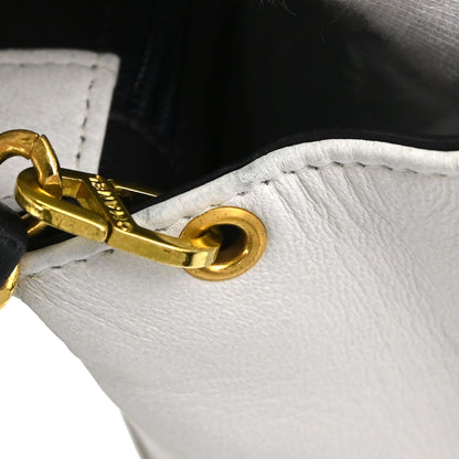 Chanel Navy White Lambskin Mademoiselle Shoulder Bag