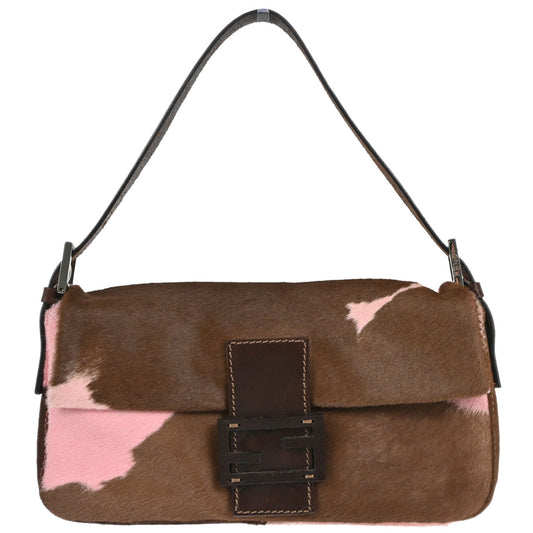 Fendi Cow Print Pony Hair Baguette Bag