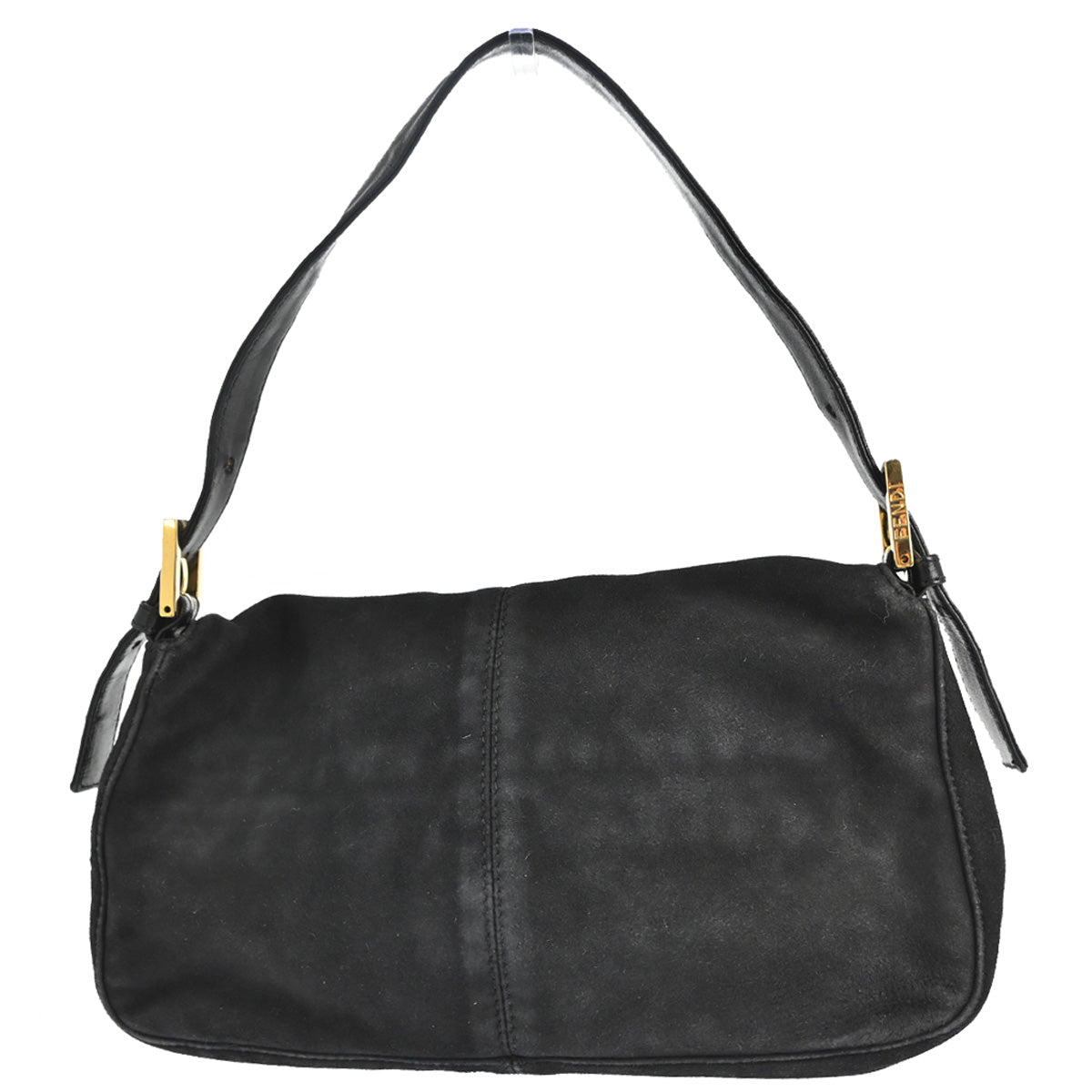 Fendi Black Suede Baguette Handbag