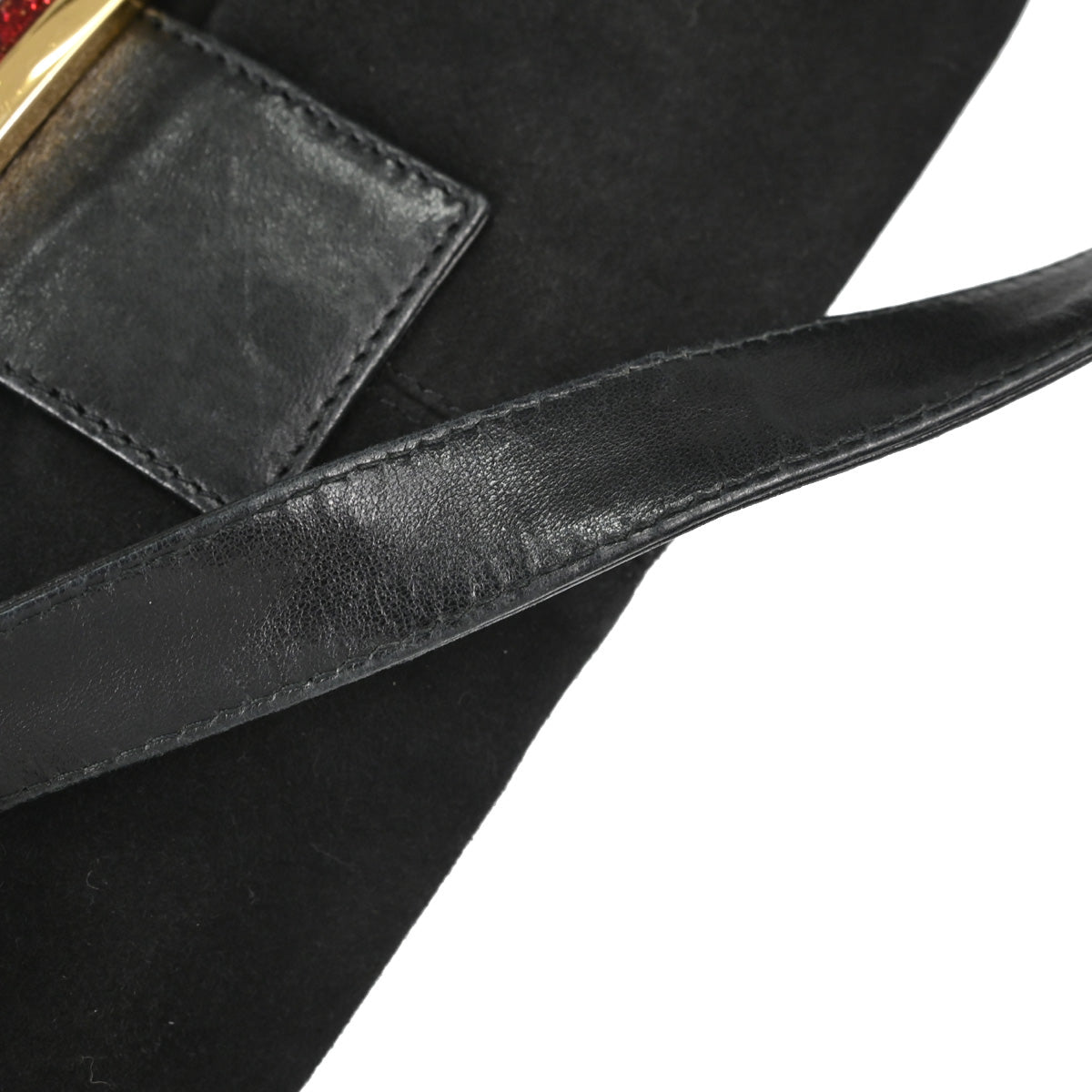 Fendi Black Suede Baguette Handbag