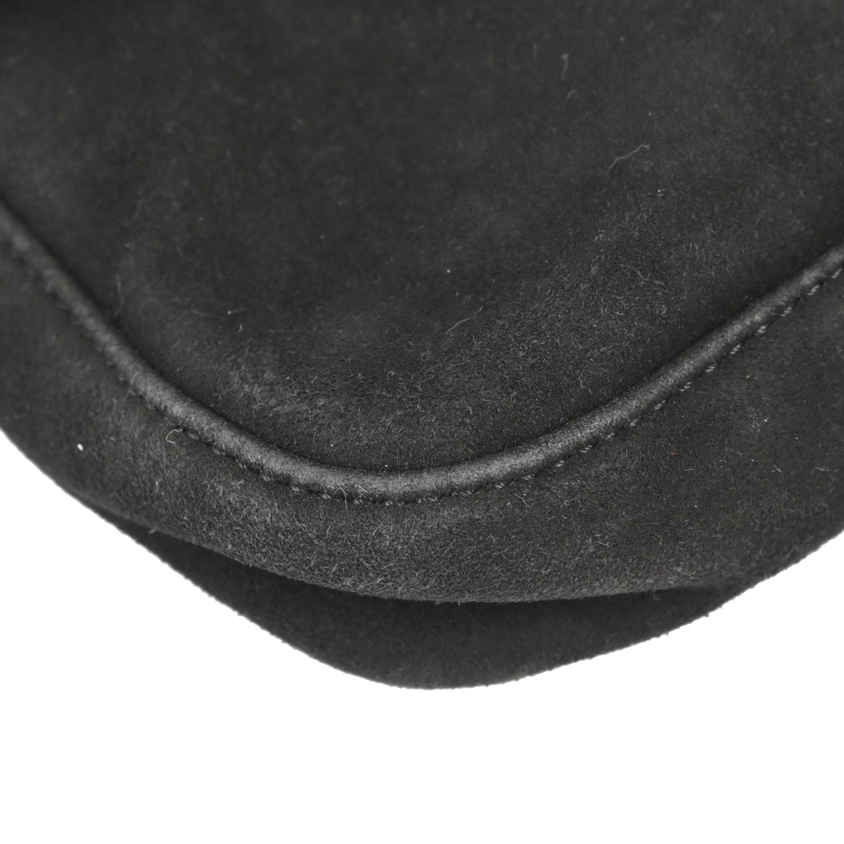 Fendi Black Suede Baguette Handbag