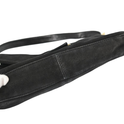 Fendi Black Suede Baguette Handbag