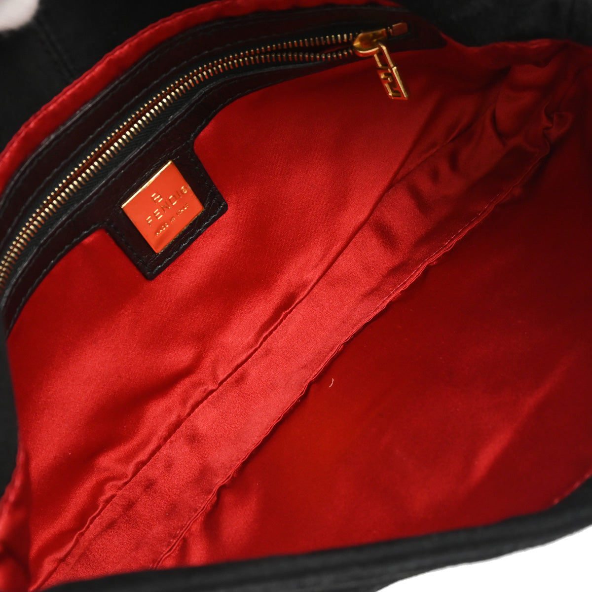 Fendi Black Suede Baguette Handbag