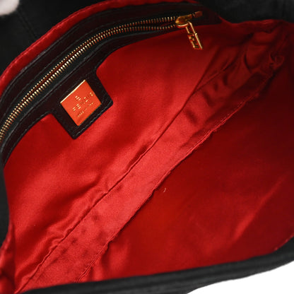 Fendi Black Suede Baguette Handbag
