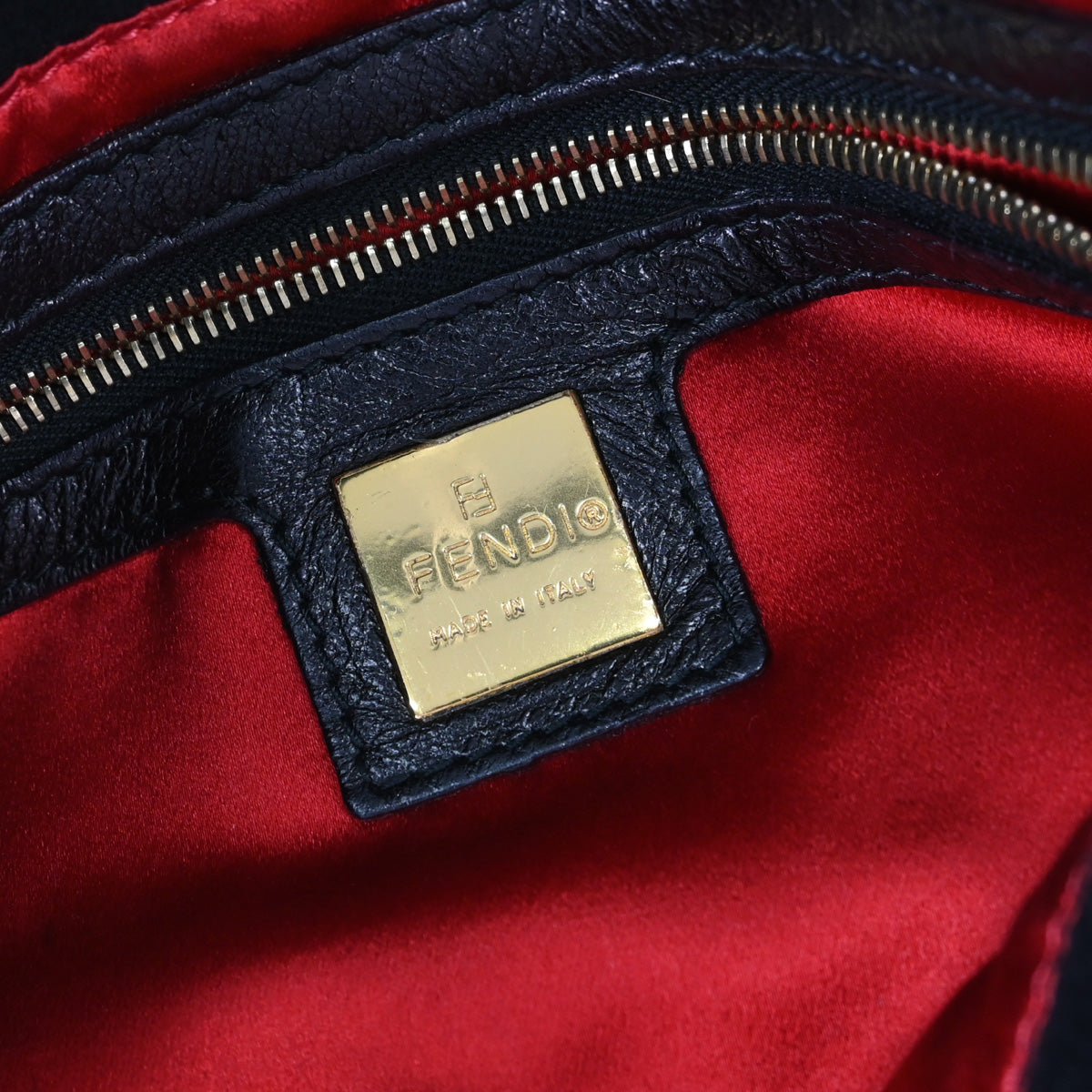 Fendi Black Suede Baguette Handbag