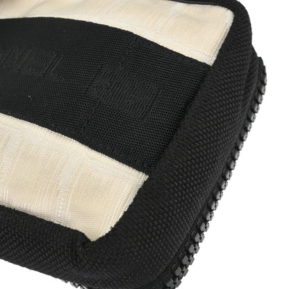 Chanel White Jacquard Nylon Travel Line Shoulder Bag