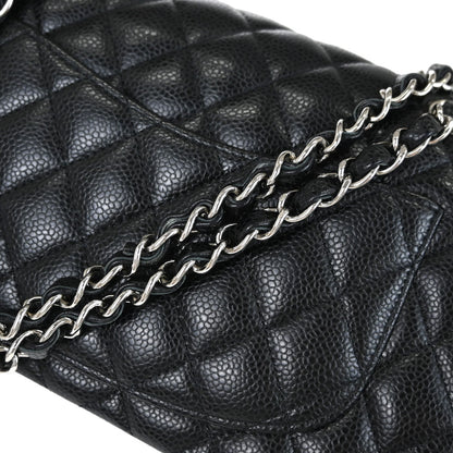 Chanel 2019 Black Caviar Skin Small Classic Double Flap Shoulder Bag