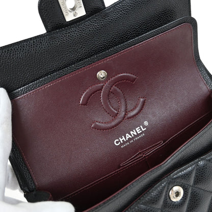 Chanel 2019 Black Caviar Skin Small Classic Double Flap Shoulder Bag