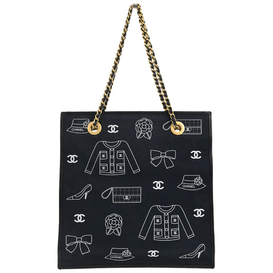 Chanel Navy Canvas Icon Tote Handbag