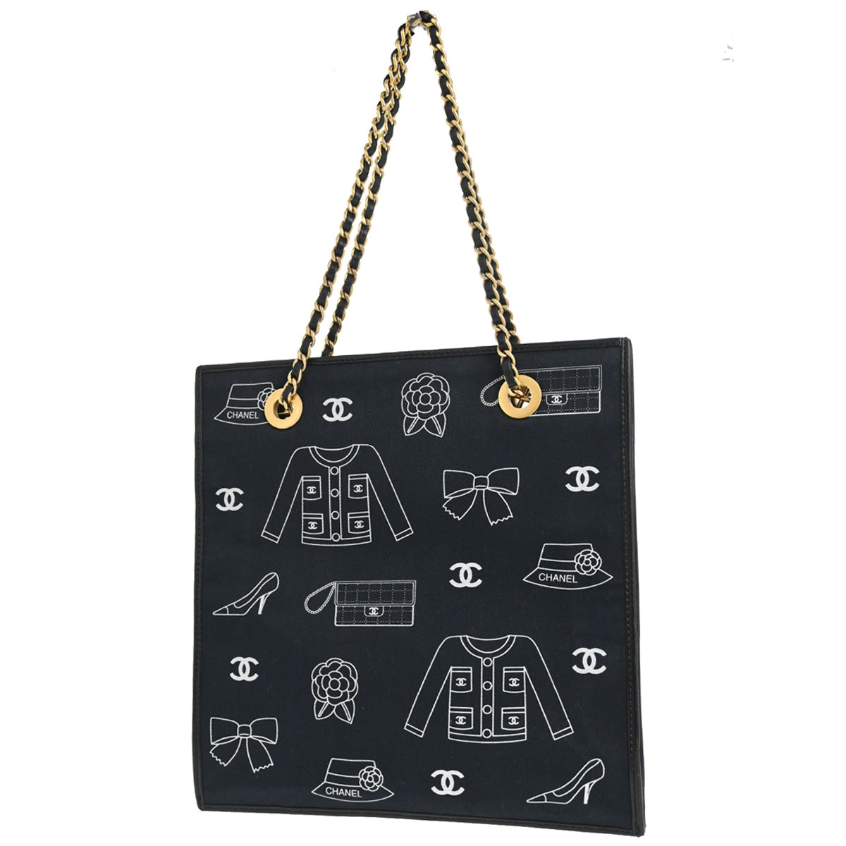 Chanel Navy Canvas Icon Tote Handbag
