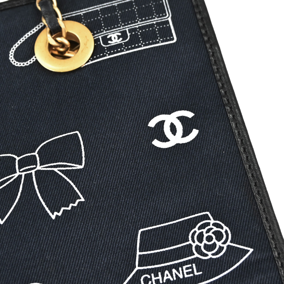 Chanel Navy Canvas Icon Tote Handbag