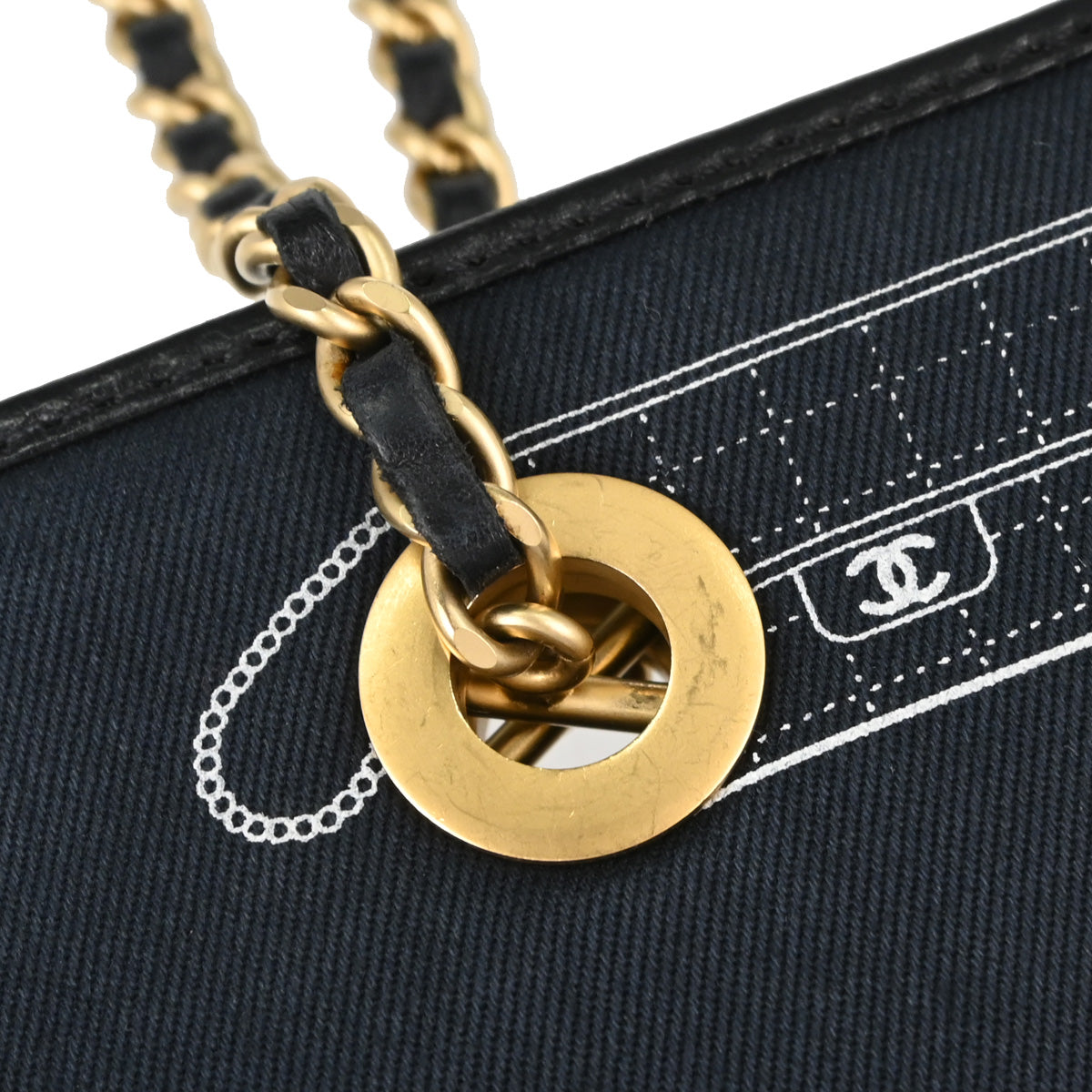 Chanel Navy Canvas Icon Tote Handbag