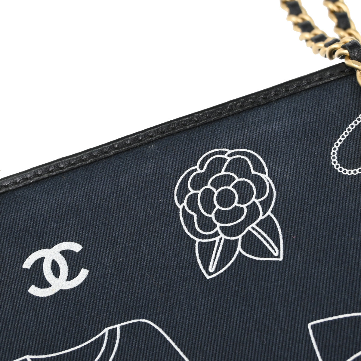 Chanel Navy Canvas Icon Tote Handbag