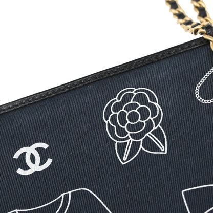 Chanel Navy Canvas Icon Tote Handbag