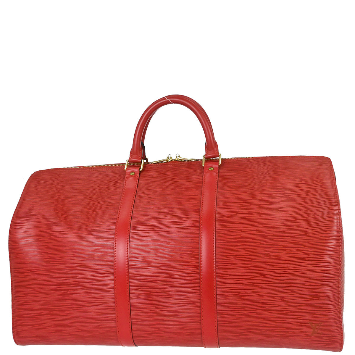 Louis Vuitton Red Epi Keepall 50 Travel Handbag M42967