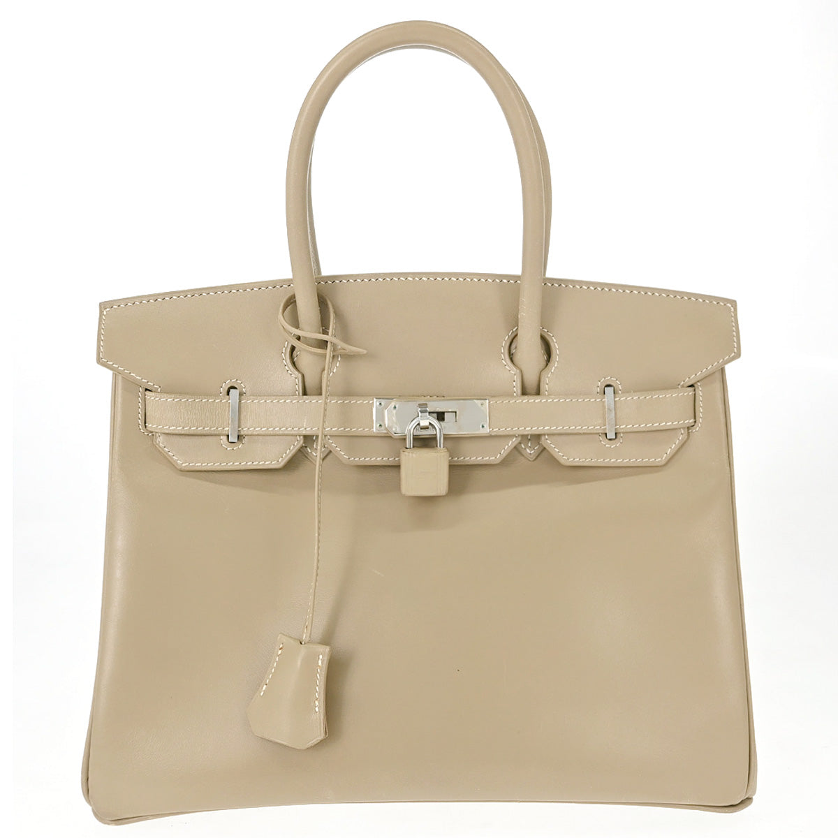 Hermes Beige Box Calf Birkin 30 Handbag
