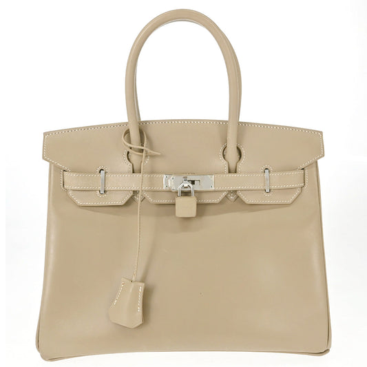 Hermes Beige Box Calf Birkin 30 Handbag