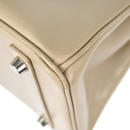 Hermes Beige Box Calf Birkin 30 Handbag