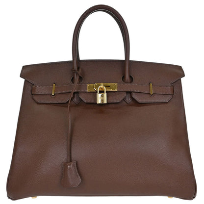 Hermes Havane Courchevel Birkin 35 Handbag
