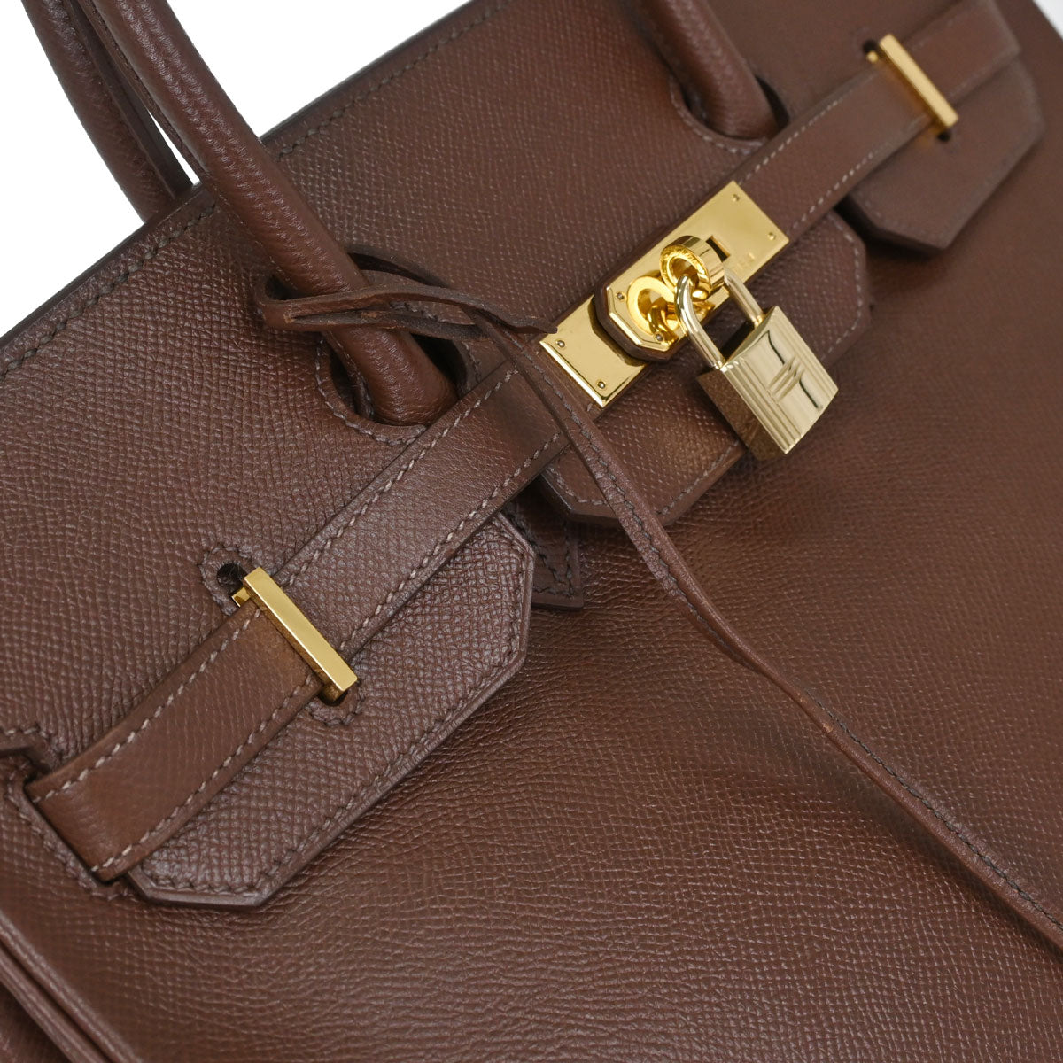 Hermes Havane Courchevel Birkin 35 Handbag