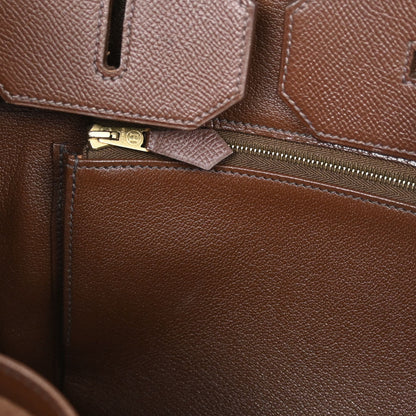 Hermes Havane Courchevel Birkin 35 Handbag