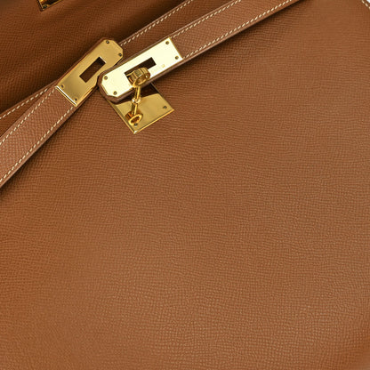 Hermes Gold Courchevel Kelly 32 Sellier 2way Shoulder Handbag