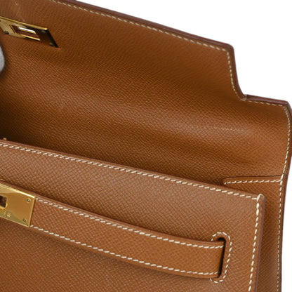 Hermes Gold Courchevel Kelly 32 Sellier 2way Shoulder Handbag