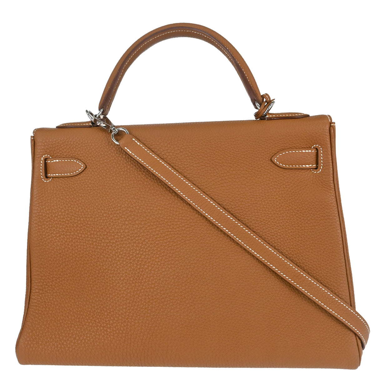 Hermes Gold Taurillon Clemence Kelly 32 Retourne 2way Shoulder Handbag