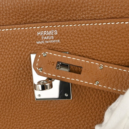Hermes Gold Taurillon Clemence Kelly 32 Retourne 2way Shoulder Handbag