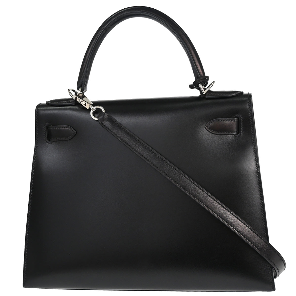 Hermes Black Box Calf Kelly 28 Sellier 2way Shoulder Handbag