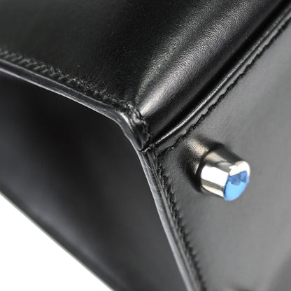 Hermes Black Box Calf Kelly 28 Sellier 2way Shoulder Handbag