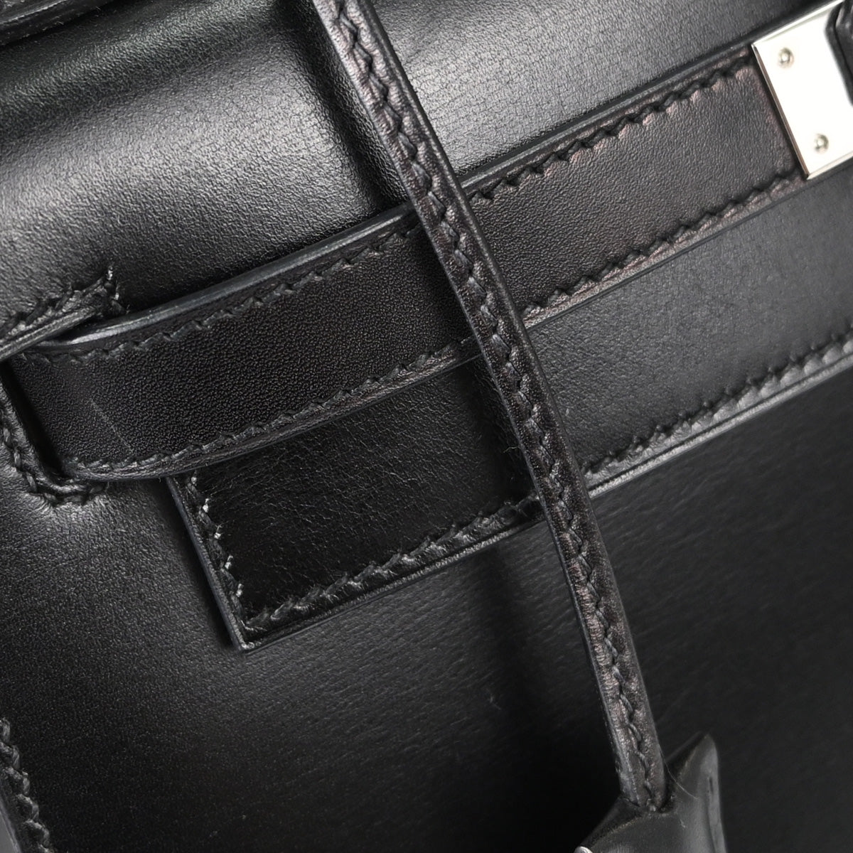 Hermes Black Box Calf Kelly 28 Sellier 2way Shoulder Handbag