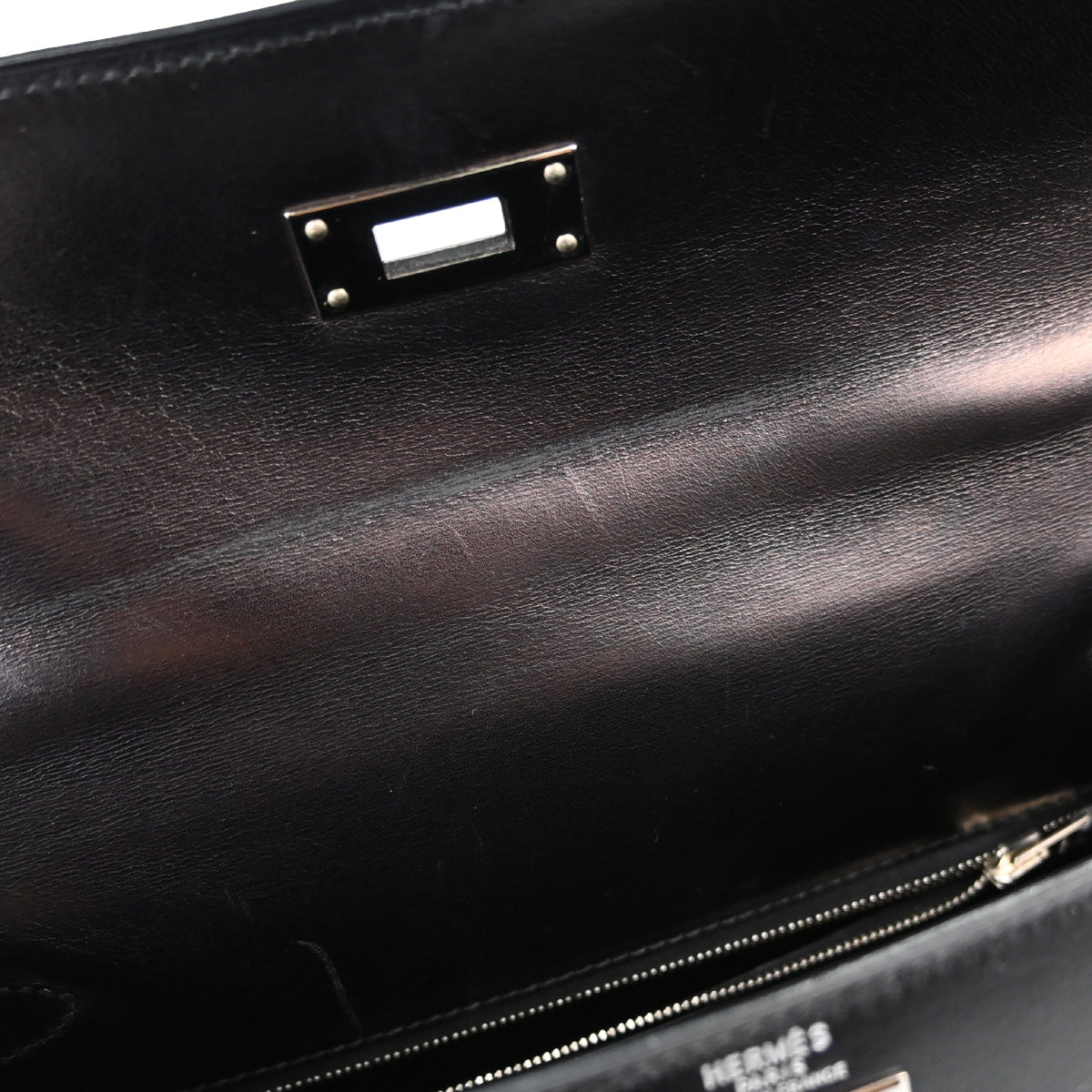 Hermes Black Box Calf Kelly 28 Sellier 2way Shoulder Handbag