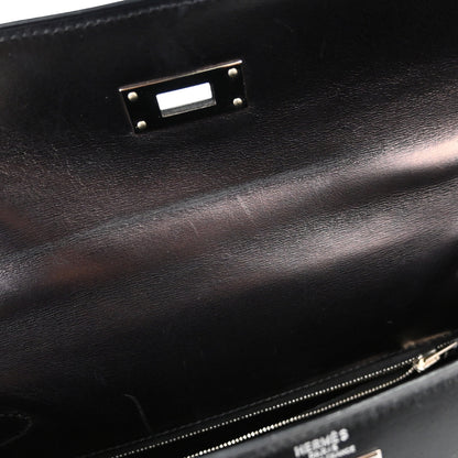 Hermes Black Box Calf Kelly 28 Sellier 2way Shoulder Handbag