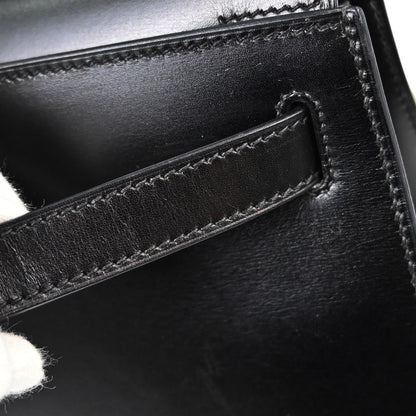 Hermes Black Box Calf Kelly 28 Sellier 2way Shoulder Handbag