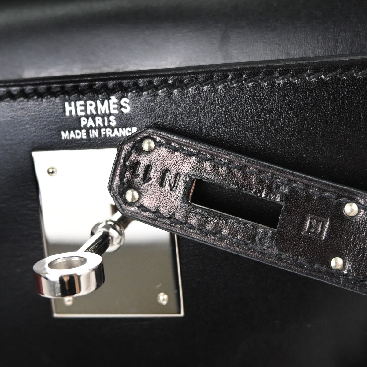 Hermes Black Box Calf Kelly 28 Sellier 2way Shoulder Handbag