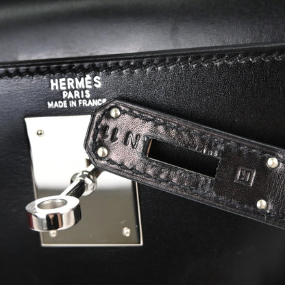 Hermes Black Box Calf Kelly 28 Sellier 2way Shoulder Handbag