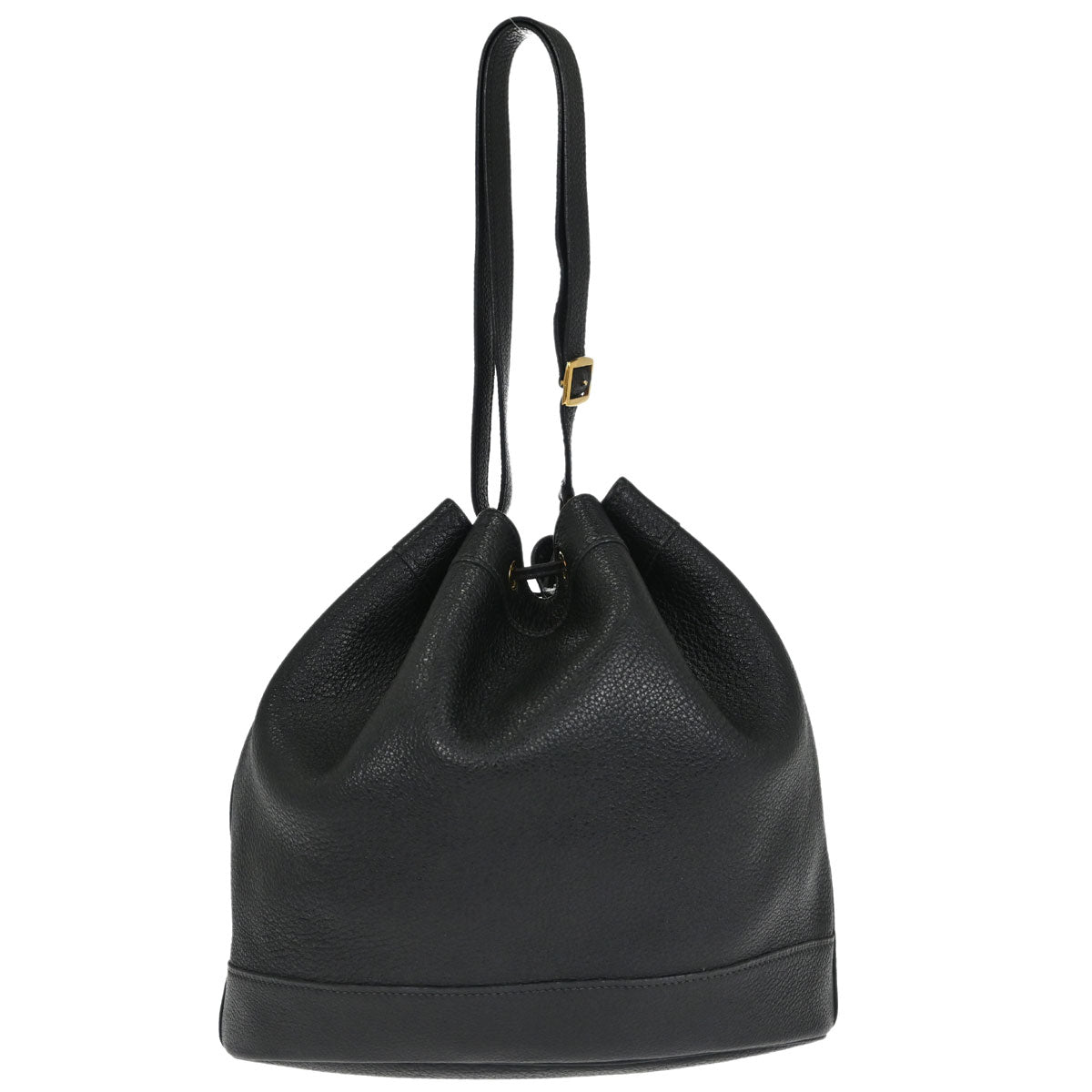 Hermes Black Buffle Skipper Market GM Bucket Shoulder Bag