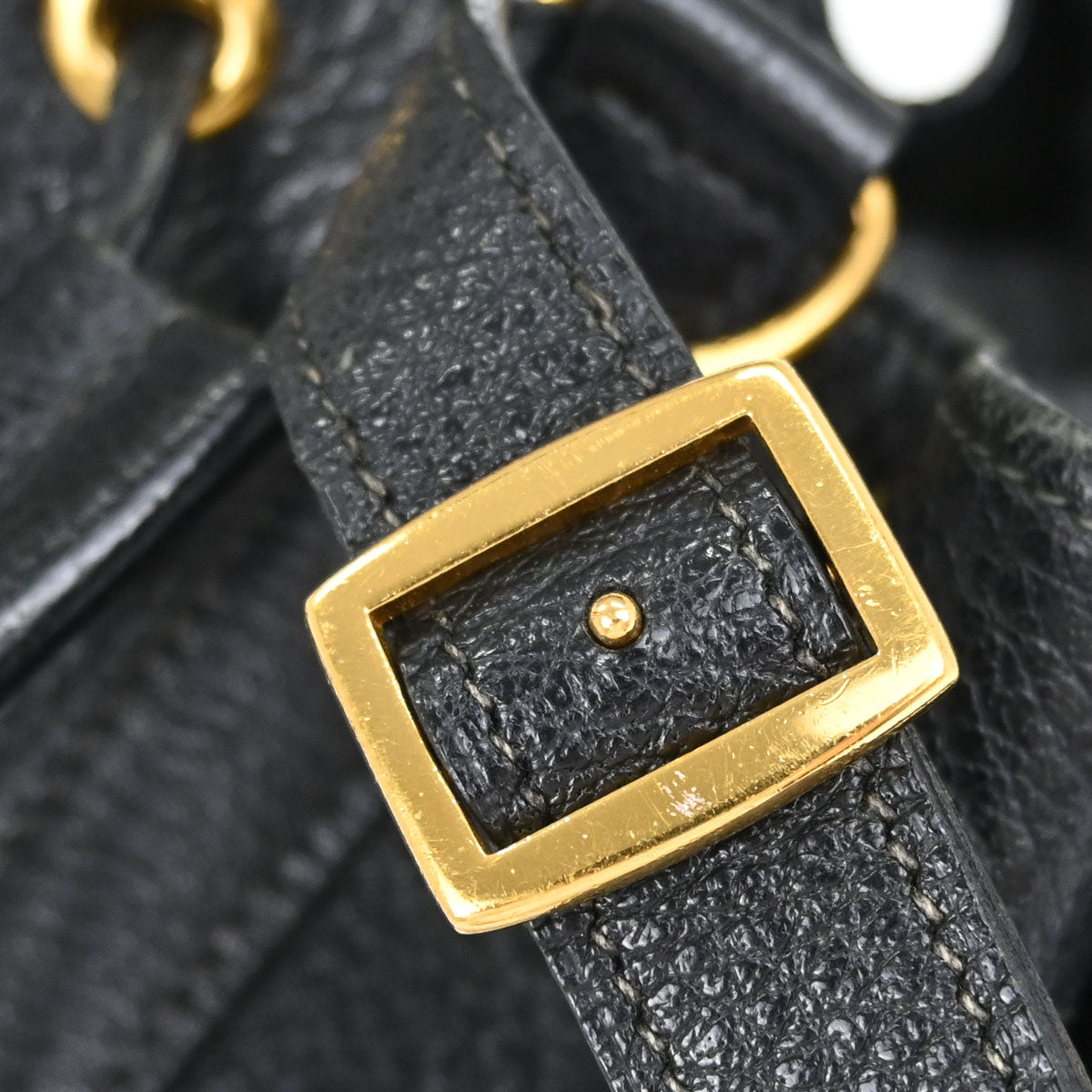 Hermes Black Buffle Skipper Market GM Bucket Shoulder Bag