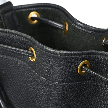 Hermes Black Buffle Skipper Market GM Bucket Shoulder Bag