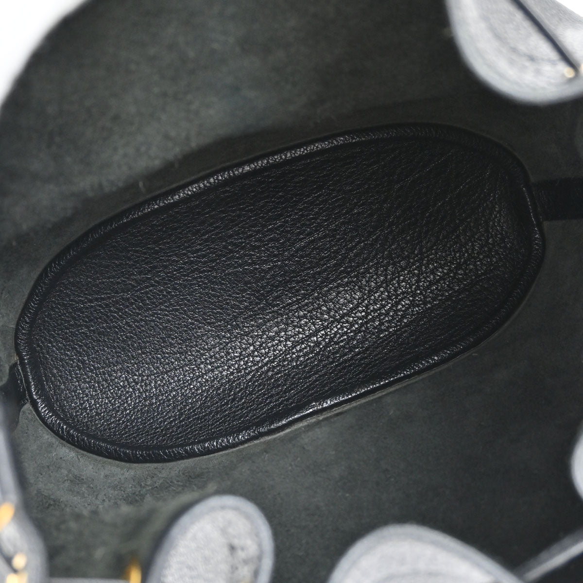 Hermes Black Buffle Skipper Market GM Bucket Shoulder Bag