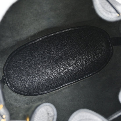 Hermes Black Buffle Skipper Market GM Bucket Shoulder Bag