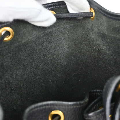 Hermes Black Buffle Skipper Market GM Bucket Shoulder Bag