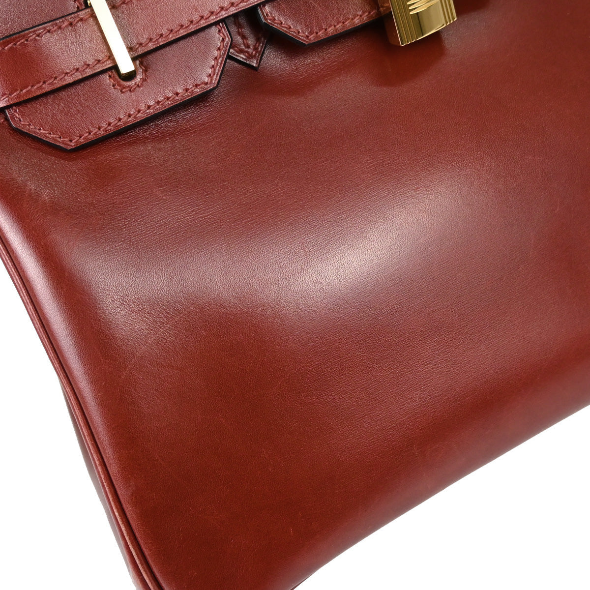 Hermes Rouge H Box Calf Birkin 30 Handbag