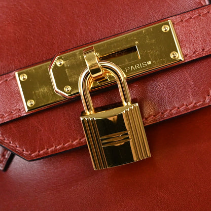 Hermes Rouge H Box Calf Birkin 30 Handbag