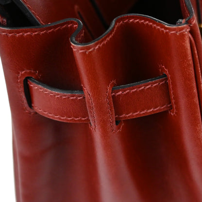 Hermes Rouge H Box Calf Birkin 30 Handbag