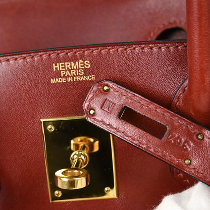 Hermes Rouge H Box Calf Birkin 30 Handbag