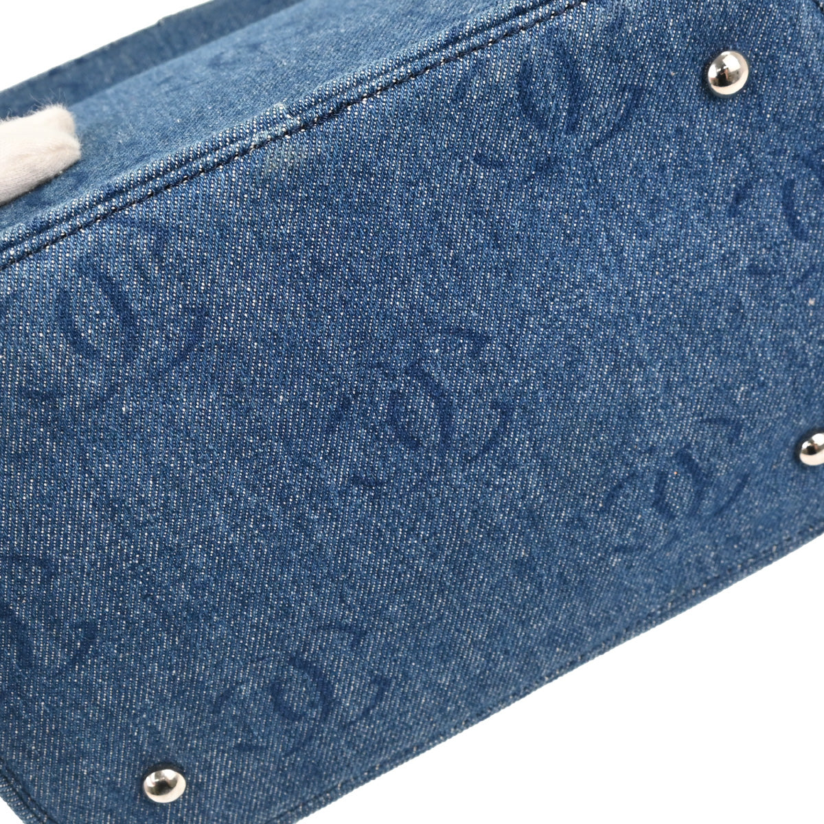 Chanel Blue Denim Vanity 2way Shoulder Handbag