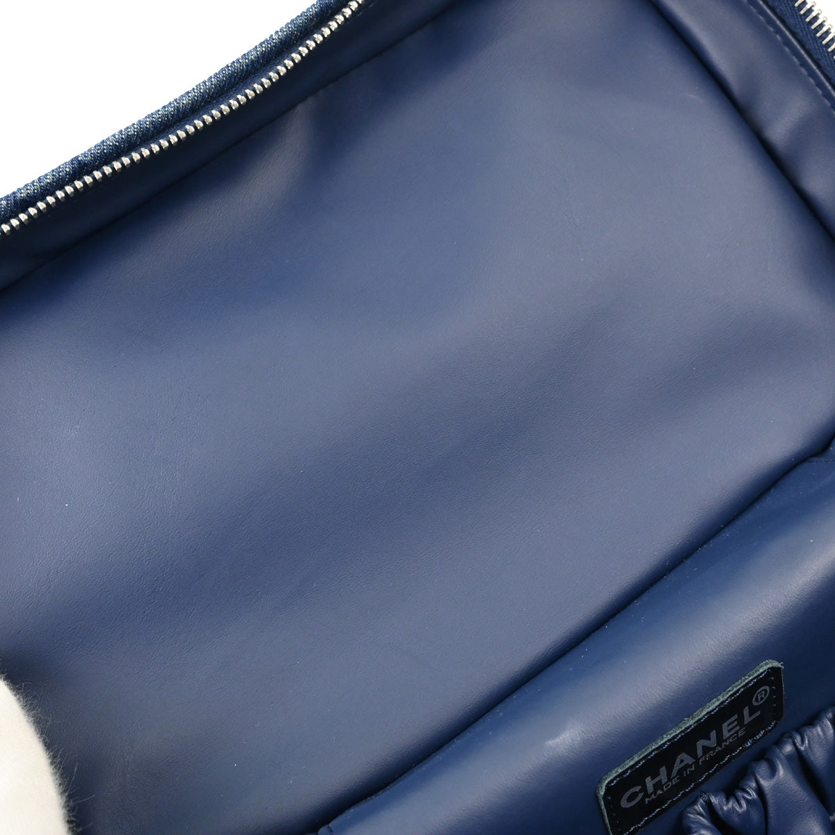 Chanel Blue Denim Vanity 2way Shoulder Handbag