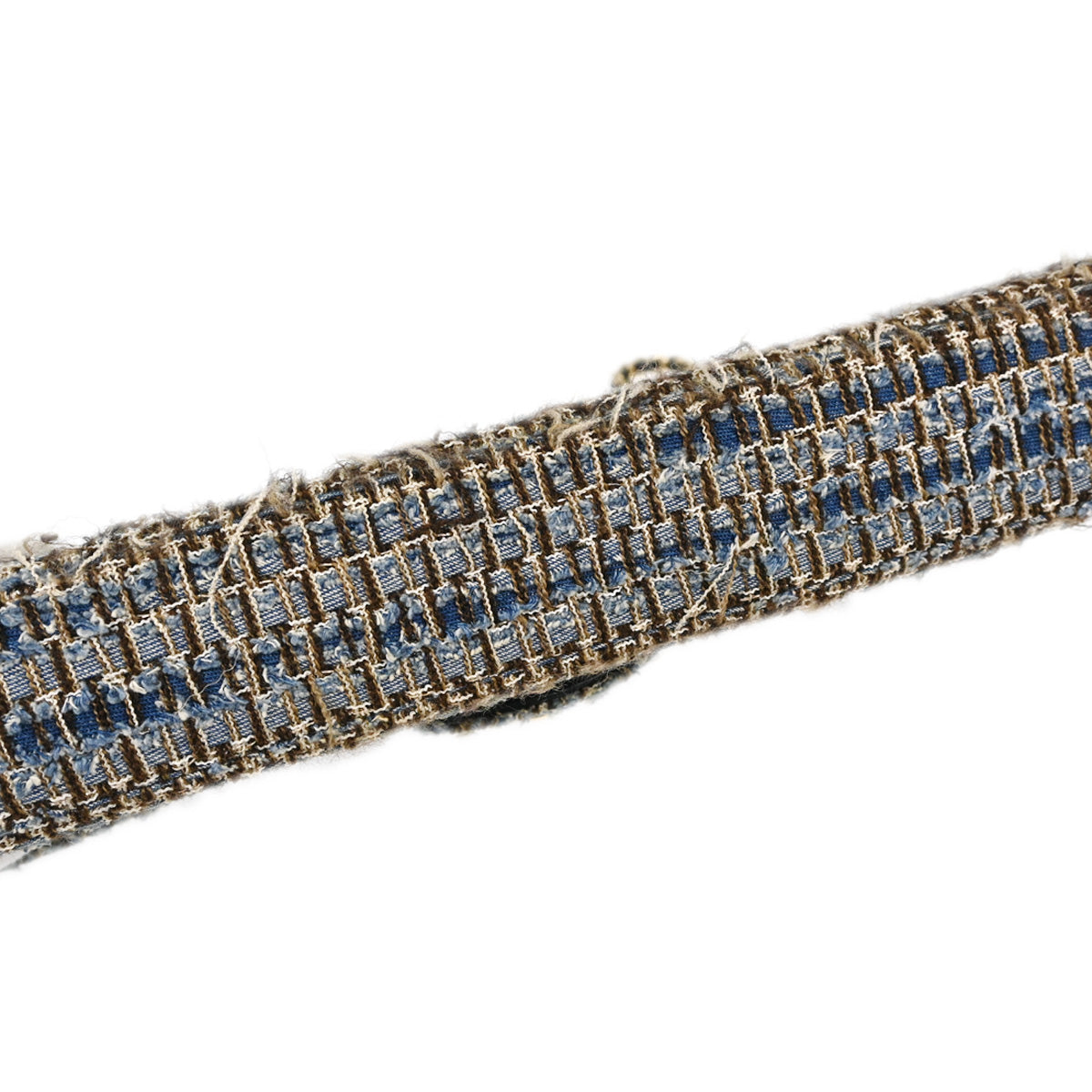 Chanel Blue Tweed East West Shoulder Bag
